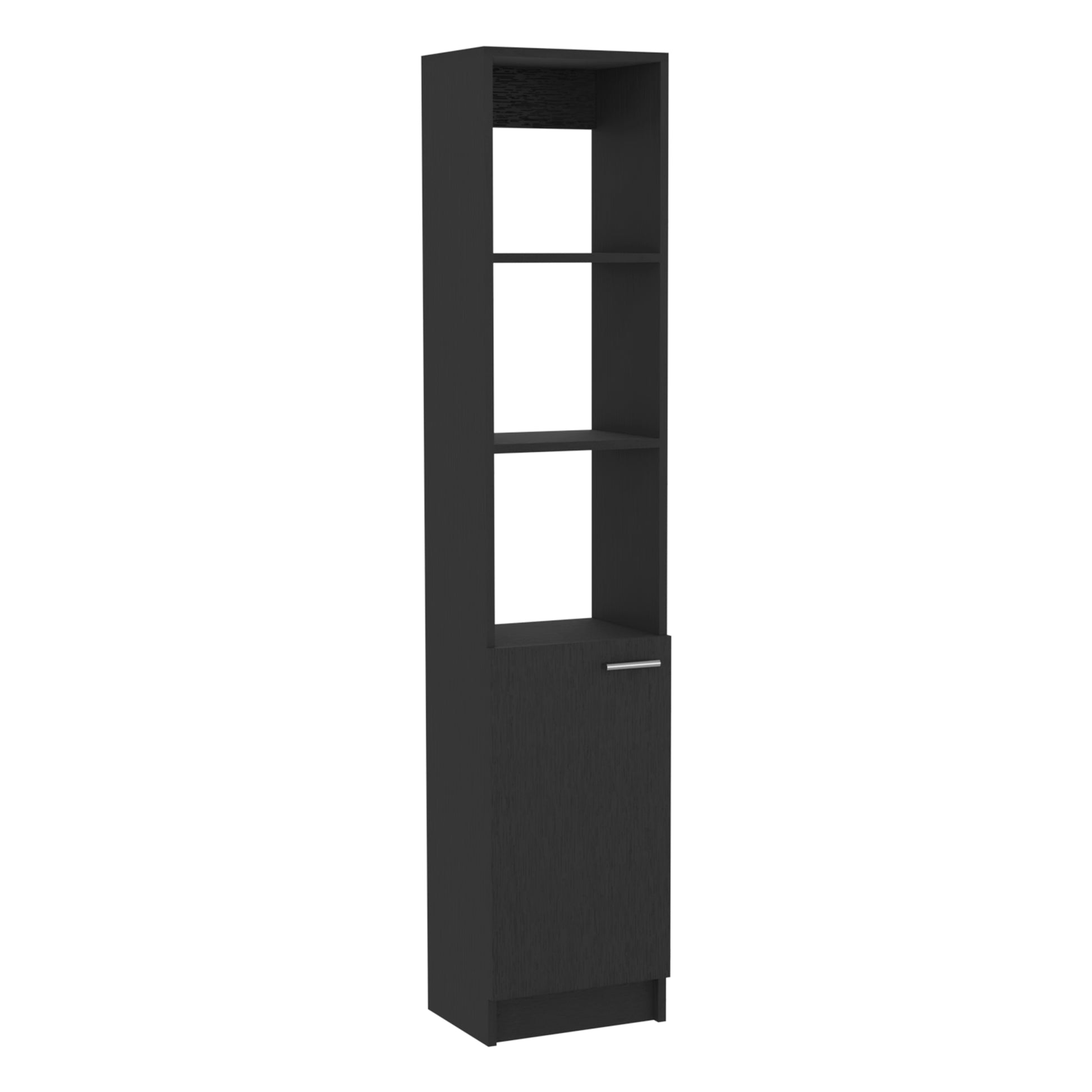 Linen Cabinet Emmett, Two Interior Shelves, Black Wengue Finish Black Particle Board