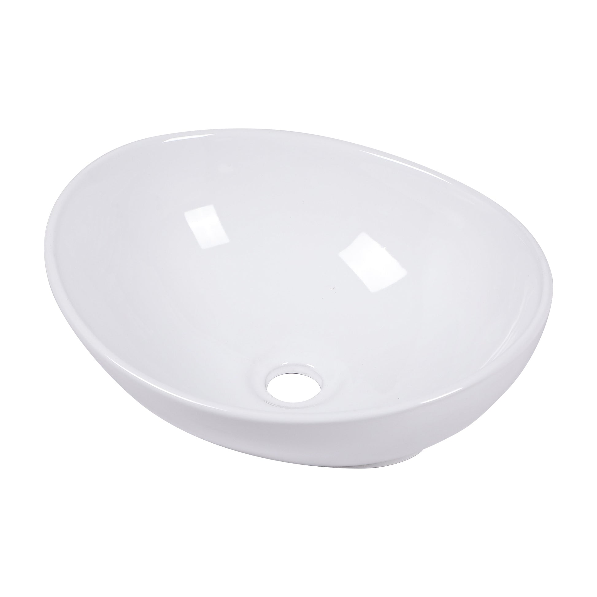 16X13 Inch White Ceramic Oval Vessel Bathroom Sink White Ceramic