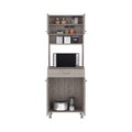 Pantry Piacenza,Two Double Door Cabinet, Light Gray Finish Light Gray Particle Board