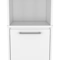 Kitchen Pantry Feery, Single Door Cabinet, Interior And External Shelves, White Finish White Particle Board