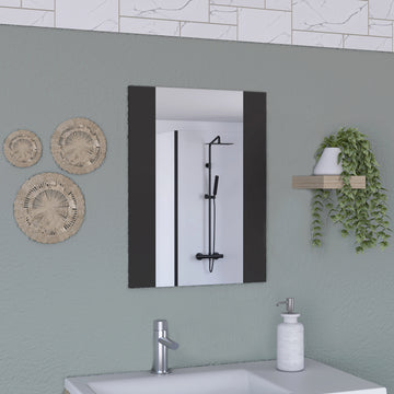 Mirror Weeds, Rectangular Shape, Black Wengue Finish Black Particle Board