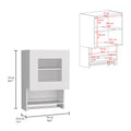 Kitchen Wall Cabinet Papua, Three Shelves, White Finish White Particle Board