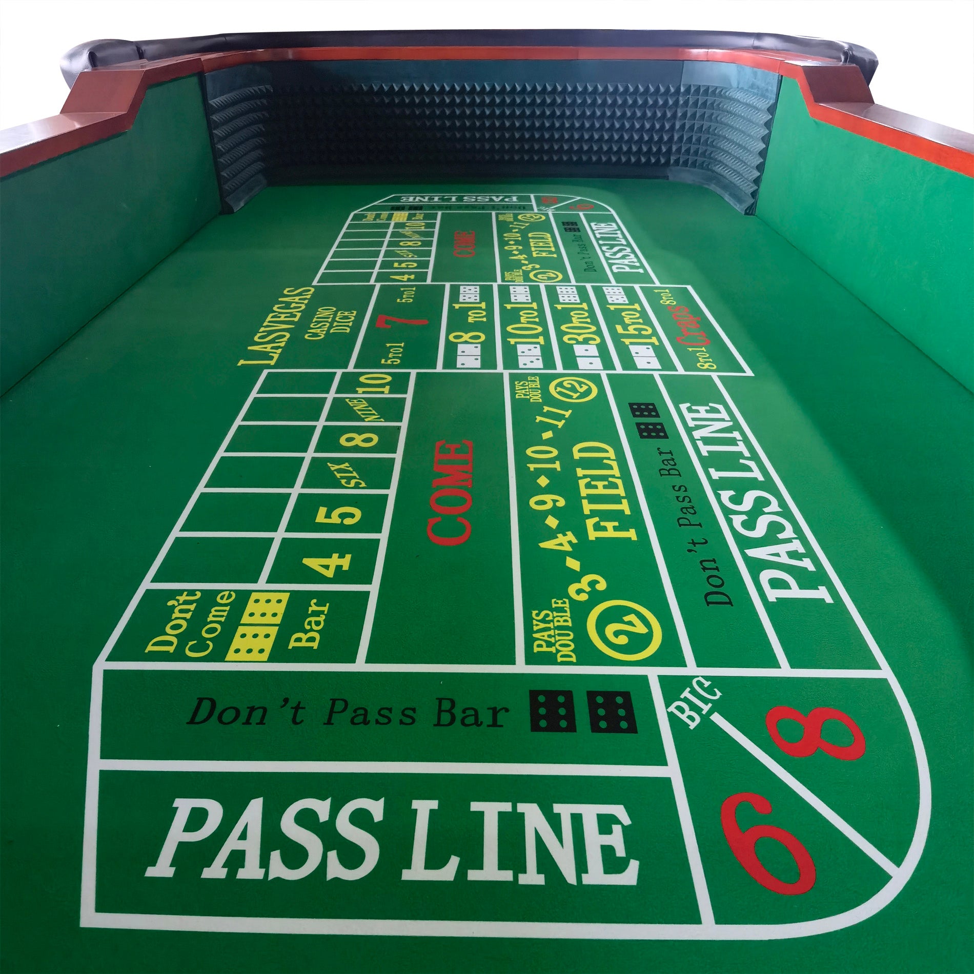 93" Classic Craps Dice Game Poker Table Green Green Wood