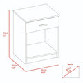 Nightstand Coco, Single Drawer, Lower Shelf, White Finish White Particle Board