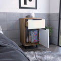 Nightstand Maryland Z, One Drawer, One Cabinet, Pine White Finish Multicolor Particle Board