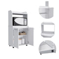 Kitchen Cart Totti, Double Door Cabinet, One Open white-particle board