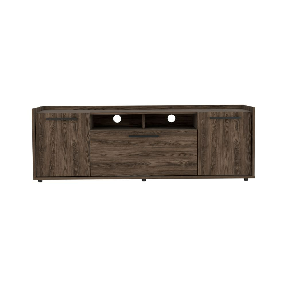 Tv Stand For Tv S Up 55" Dext, One Cabinet, Double Door, Dark Walnut Finish Walnut 50 59 Inches Particle Board