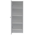 Pantry Miami, Single Door Cabinet, White Finish White Particle Board