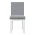 Simple and Modern 4 piece Upholstered Chairs with white+gray-rubber wood