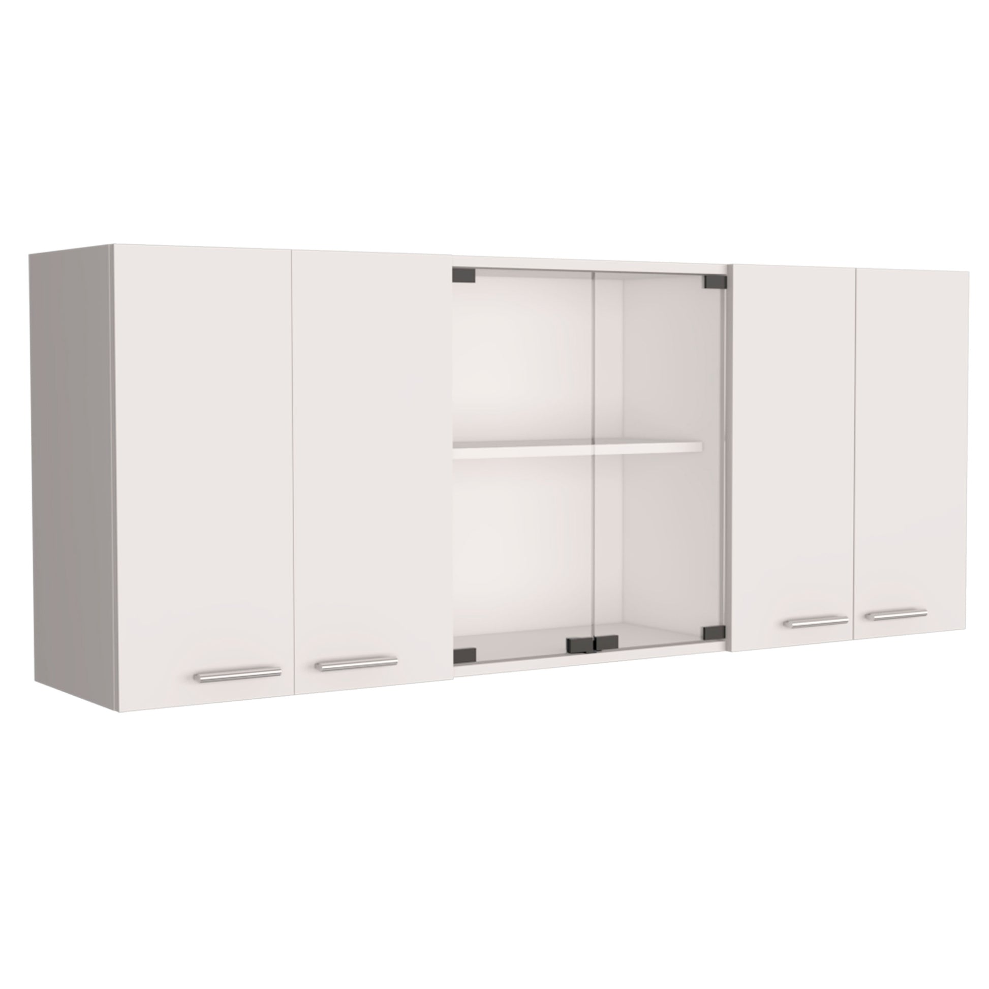 Superior Wall Cabinet Peoria, Four Interior Shelves, White Finish White Particle Board