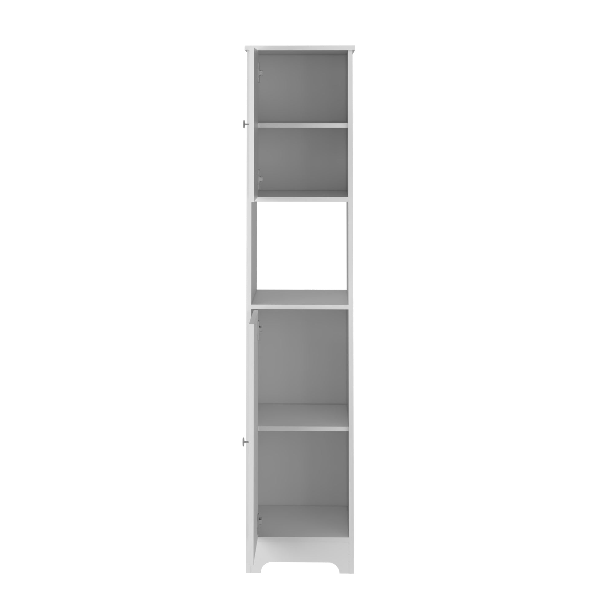 Linen Cabinet Albany, Four Interior Shelves, White Finish White Particle Board