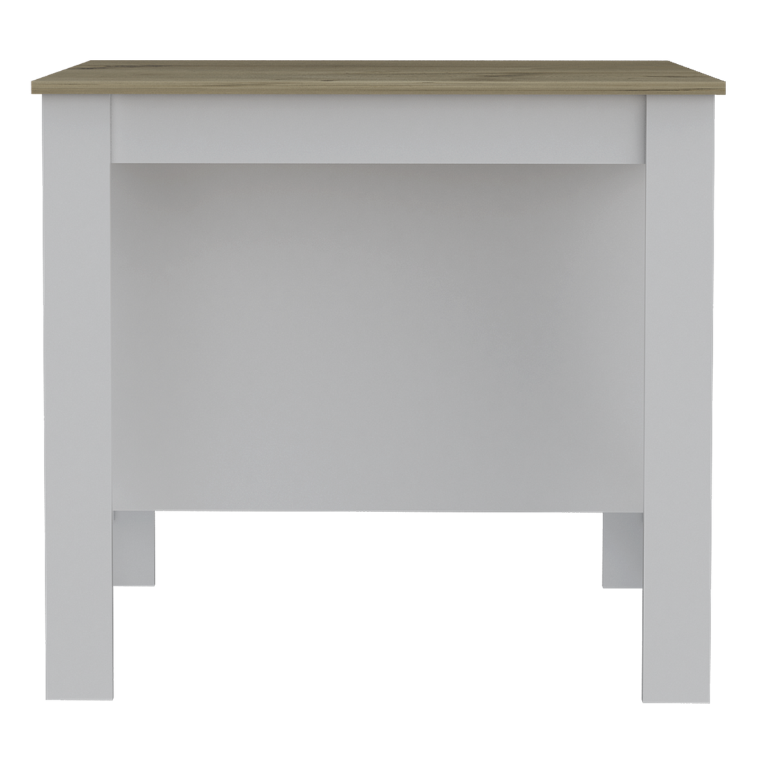 Kitchen Island Antibacterial Dozza,Three Shelves, Light Oak White Finish Light Oak Particle Board