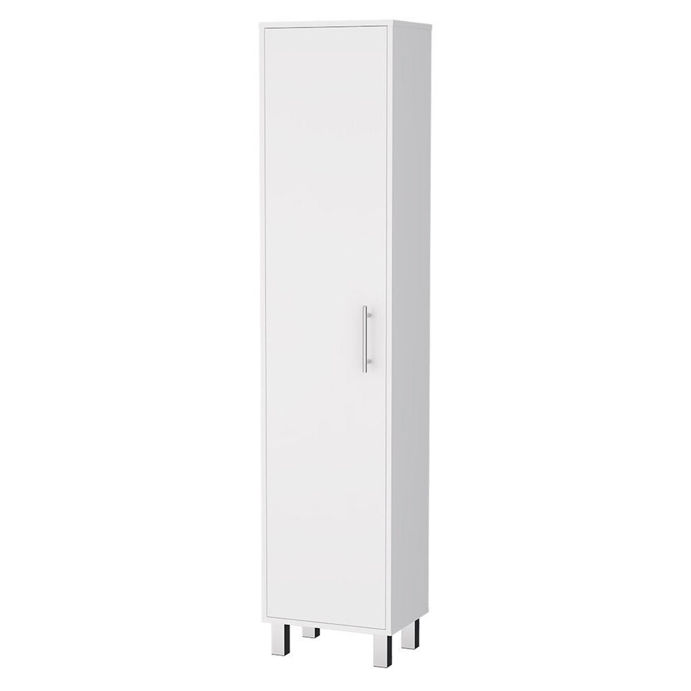 Storage Cabinet Buccan, Five Shelves, White Finish White Particle Board