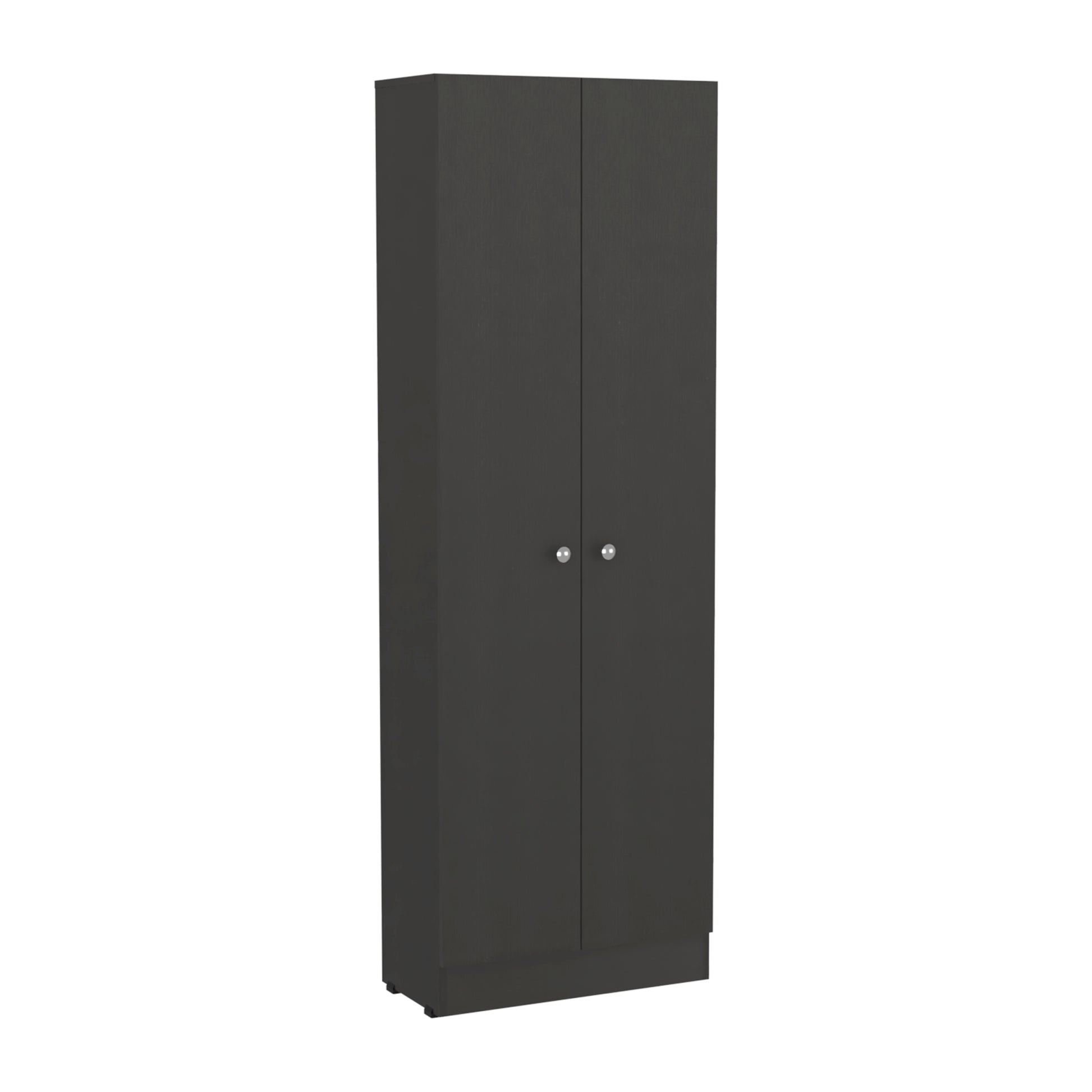 Storage Cabinet Pipestone, Double Door, Black Wengue Finish Black Particle Board