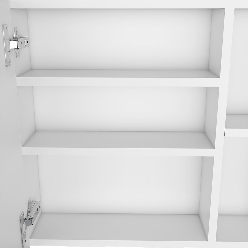 Medicine Cabinet Viking, Three Internal Shelves, Single Door, Two External Shelves, White Finish White Particle Board