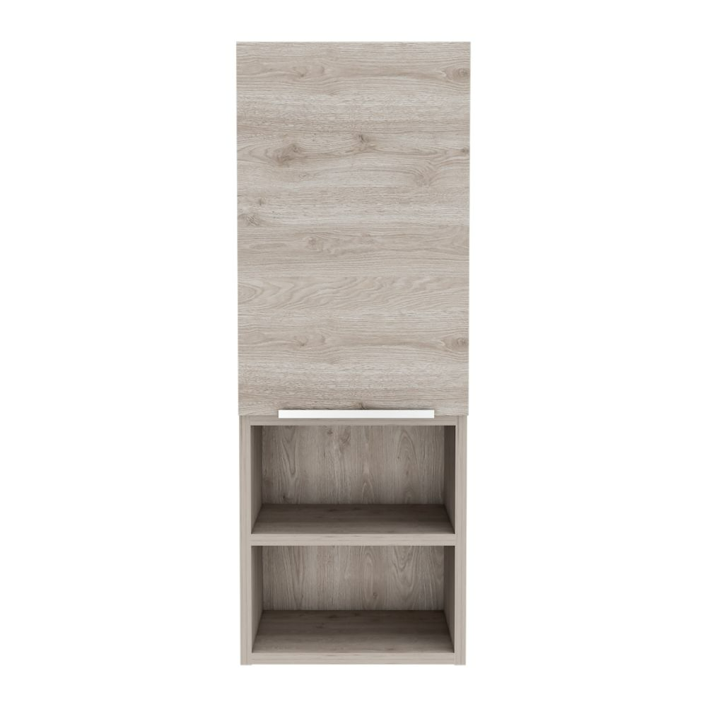 Medicine Cabinet Hazelton, Open And Interior Shelves, Light Gray Finish Light Gray Particle Board