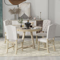 5 Piece Retro Functional Dining Set, Round Table With A 16