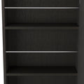 Wall Mounted Shoe Rack With Mirror Chimg, Single Door, Black Wengue Finish Black Particle Board