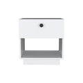 Nightstand Viliigili, One Drawer, White Finish White Particle Board