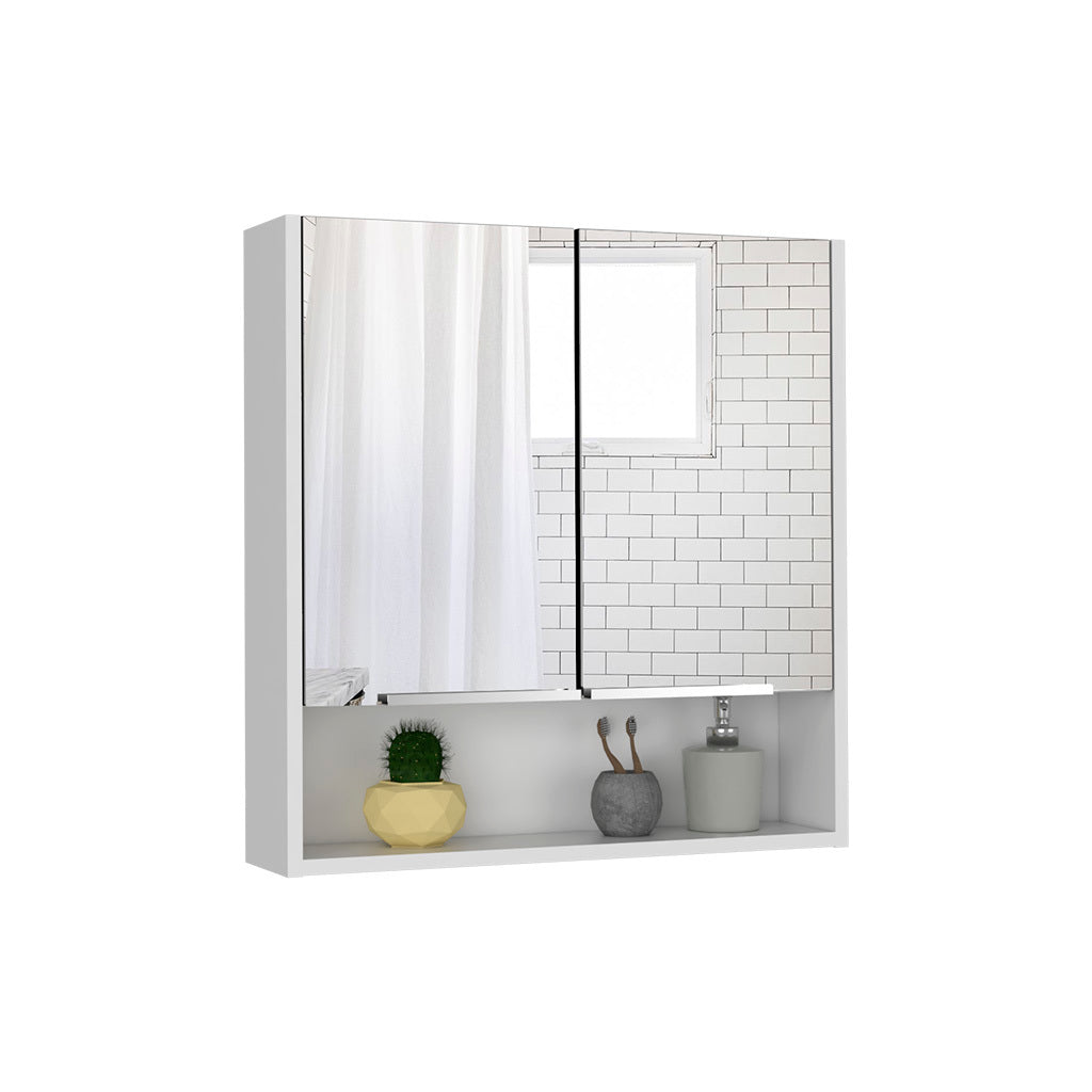 Medicine Cabinet With Mirror Lexington,Three Internal Shelves, White Finish White Particle Board