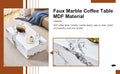 Modern Mdf Coffee Table With Marble Pattern 39.37X23.62X11.81 Inches Stylish And Durable Design W1151119518 White Mdf