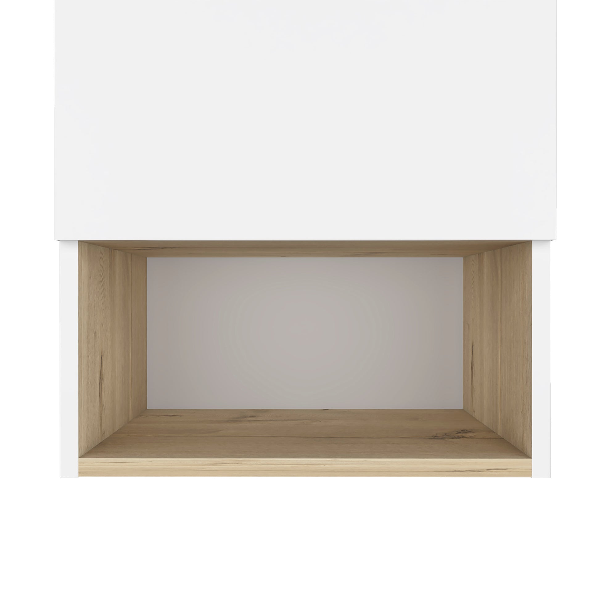 Medicine Cabinet Porto, Two Internal Shelves, Light Oak White Finish Light Oak Particle Board