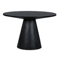 Retro Round Dining Table Minimalist Elegant Table for black-rubber wood