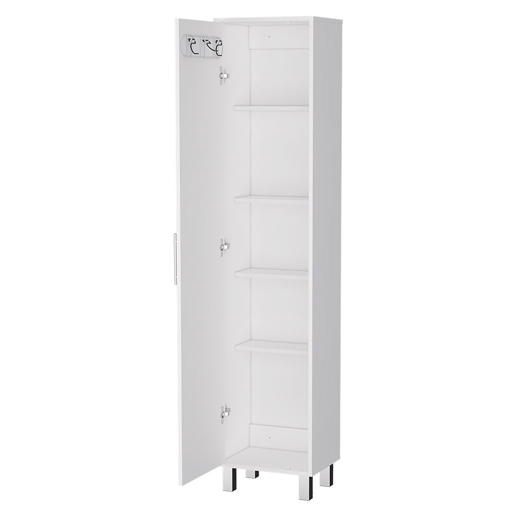 Storage Cabinet Buccan, Five Shelves, White Finish White Particle Board