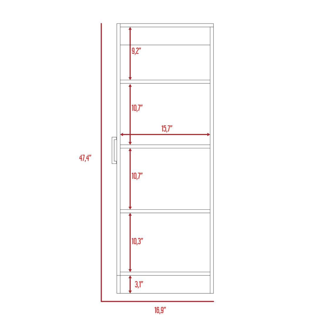 Pantry Miami, Single Door Cabinet, White Finish white-particle board