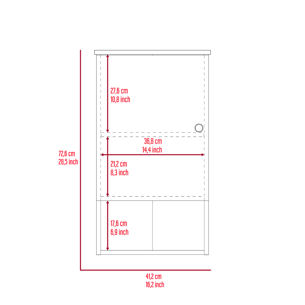 Medicine Cabinet Porto, Two Internal Shelves, Light Gray Finish Light Gray Particle Board