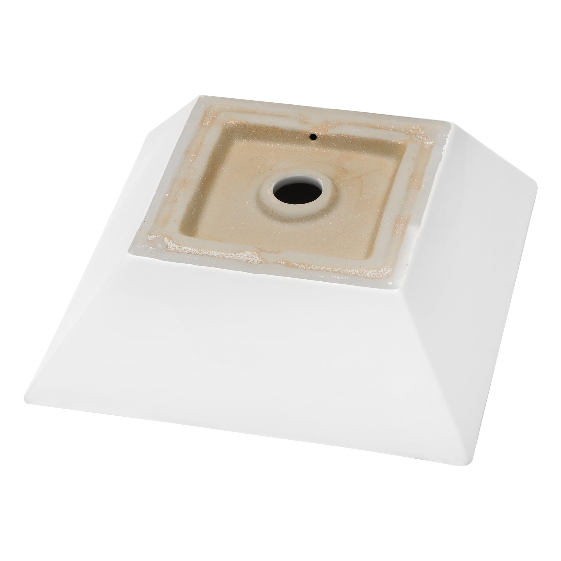 16X16 Inch White Ceramic Square Vessel Bathroom Sink White Ceramic