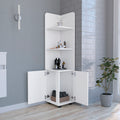 Freestanding Cabinet Kairatu, One Drawer, White Finish White Particle Board