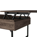 Lift Top Coffee Table With Drawer Vezu, Dark Walnut Finish Brown Particle Board