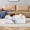 Modern Mdf Coffee Table With Marble Pattern 39.37X23.62X11.81 Inches Stylish And Durable Design W1151119518 White Mdf