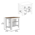 Kitchen Island Dozza, Three Shelves, White Walnut Finish White Walnut Particle Board