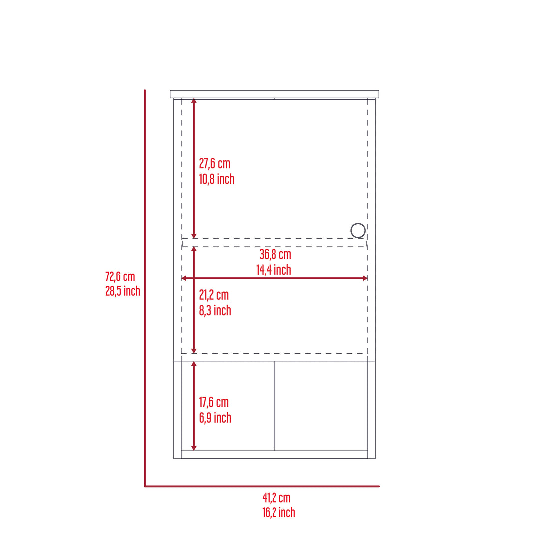 Medicine Cabinet Porto, Two Internal Shelves, Light Oak White Finish Light Oak Particle Board