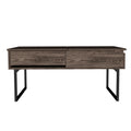 Lift Top Coffee Table With Drawer Vezu, Dark Walnut Finish Brown Particle Board