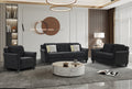 Fashion Living Room Three Piece Sofa Set, Living Room Set Antique Black Polyester