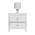 Nightstand More, Two Shelves, Four Legs, White Finish White Particle Board