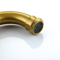 Freestanding Bathtub Faucet With Hand Shower Brushed Gold Metal