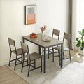 Dining Set For 5 Kitchen Table With 4 Upholstered Chairs, Grey, 47.2'' L X 27.6'' W X 29.7'' H. Grey Particle Board