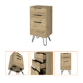 Light Dresser Skyoner, Hairpin Legs, Superior Top,Three Drawers, Light Oak Finish Light Oak Particle Board