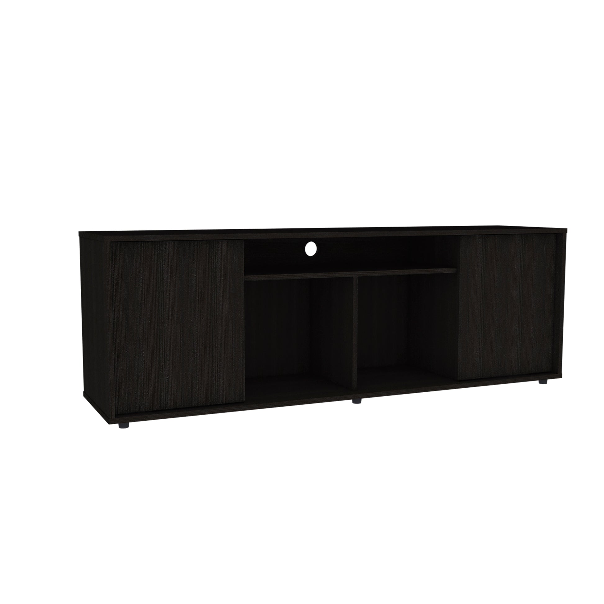 Tv Stand For Tv S Up 60" Tucson, Four Shelves, Black Wengue Finish Black 50 59 Inches Particle Board