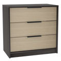 3 Drawers Dresser Maryland, Superior Top, Black Wengue Pine Finish Multicolor Particle Board