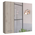 Medicine Cabinet Prague, Four Internal Shelves, Single Door, Light Gray Finish Light Gray Particle Board