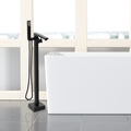 Freestanding Bathtub Faucet With Hand Shower Matte Black Metal