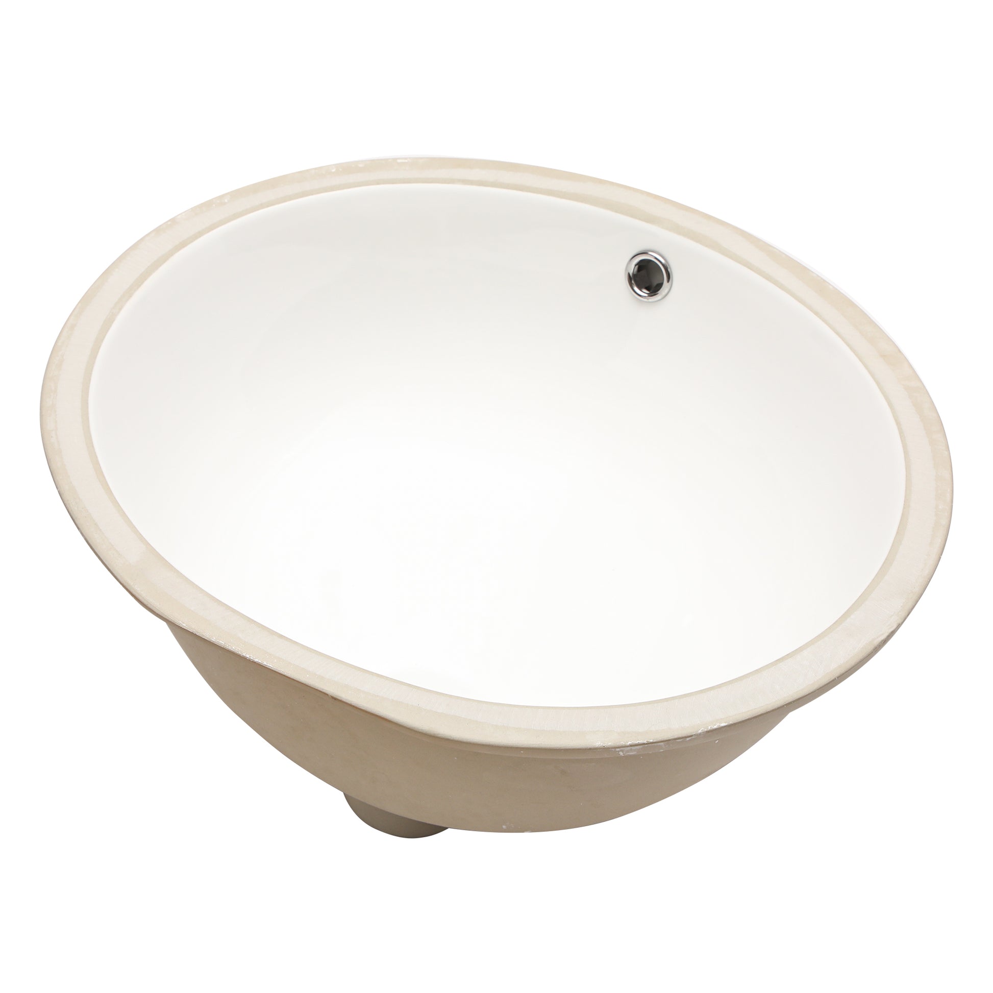 19"X16" White Ceramic Oval Undermount Bathroom Sink With Overflow White Ceramic