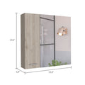 Medicine Cabinet Prague, Four Internal Shelves, Single Door, Light Gray Finish Light Gray Particle Board