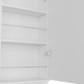 Shoe Rack Chimg, Mirror, Five Interior Shelves, Single Door Cabinet, White Finish White Particle Board