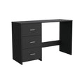 Writting Desk Riverside,Three Drawers, Black Wengue Finish Black Particle Board